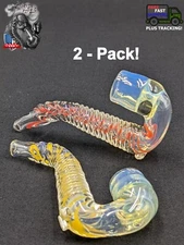 2x 3" Inch Tobacco Mini Sherlock Twisted Style Glass Bowl Pipe (All Different)
