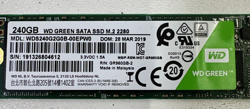 Western Digital WDS240G2G0B-00EPW0 Festplatte 240GB WD GREEN SATA