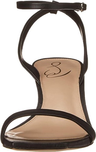 Sam Edelman Rayelle Black Leather Ankle Strap Open Toe Kitten Heel Dress Sandals - Picture 2 of 5