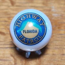 FLORIDA HIGHWAY PATROL STATE TROOPER 1"in. POLICE MARBLE SHOOTER BADGE COLLECTOR