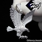 Bling Cz Hiphop 3D Eagle Pendant*Sp149 Men Solid 925 Sterling Silver Icy