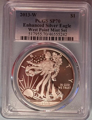 2013-W $1 Enhanced Strike American Silver Eagle PCGS SP 70 — West Point Mint Set