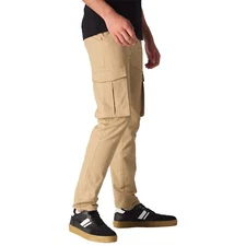 JMOJO Mens Cargo Combat Pockets Slim Fit Chino Trousers Cotton Lightweight Pants
