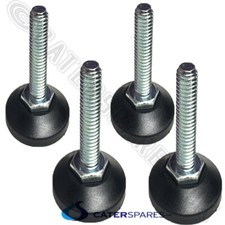 M10 THREADED FEET / FOOT FOR CATERING PREP WORK BENCH TABLE LEGS ADJUSTABLE X 4