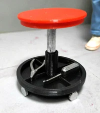 Shop Stool Model Prop 1/10 Scale Garage Dollhouse Diorama Accessory