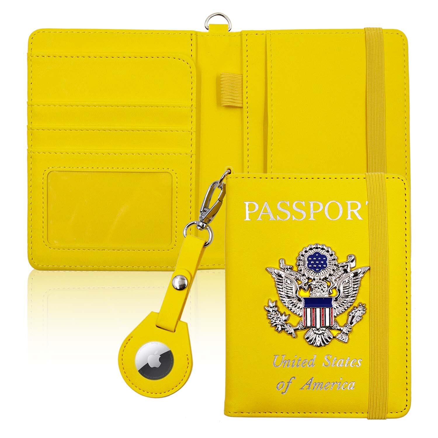 Airtag Passport Holder Wallet for Travel with Anti-Lost RFID Protection Men Women-image