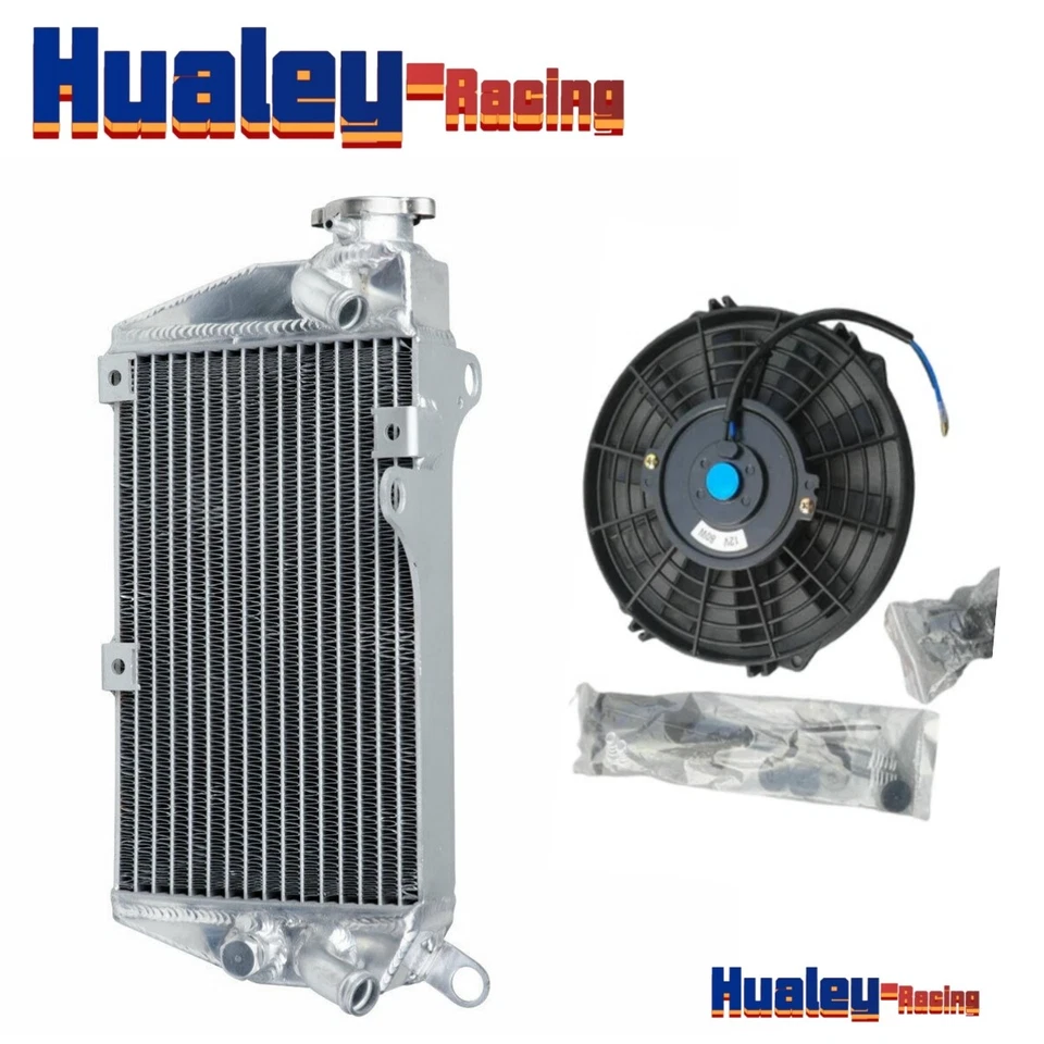 Aluminum Radiator & Fan For 1987-2007 Kawasaki KLR650 KLR 650 2000 1999 1998 - Image 3 of 4