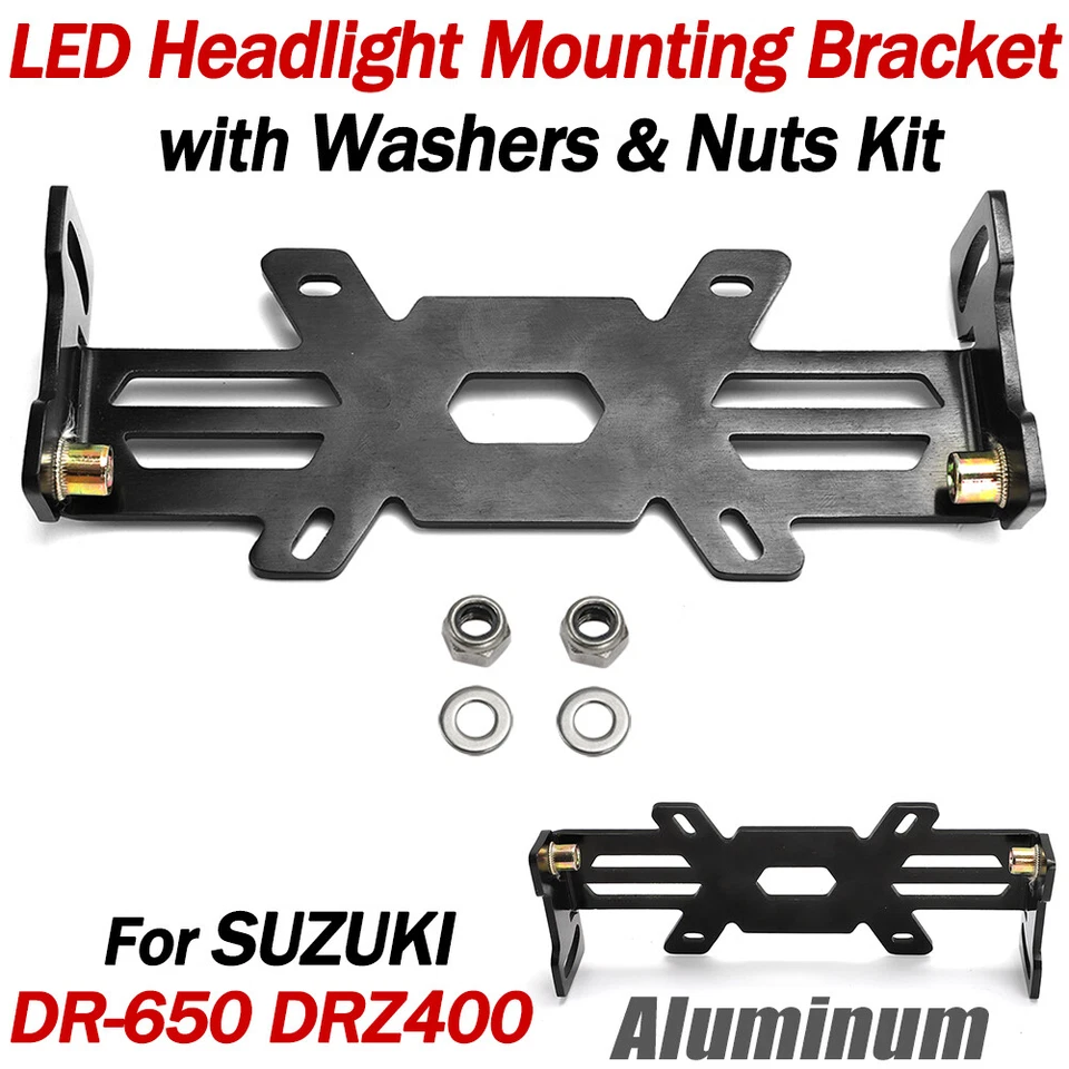 Kit de soporte de montaje de faros LED de aluminio y tuercas de bloqueo para Suzuki DR-650 DRZ400 Foto 2 de 4