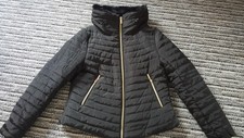 Genuine Elle Black Padded Jacket/gold Zip Detail
