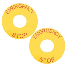  2 Pcs Equipment Warning Emergency Stop Decal Caution Stickers Label Button