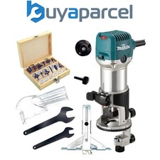 Makita RT0702CX4 1/4" Router / Laminate Trimmer with Trimmer Guide 240V + Set