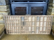 Vintage Letterpress Wood Printers Tray, Old Shelf Rustic Shelf Curios Display 13