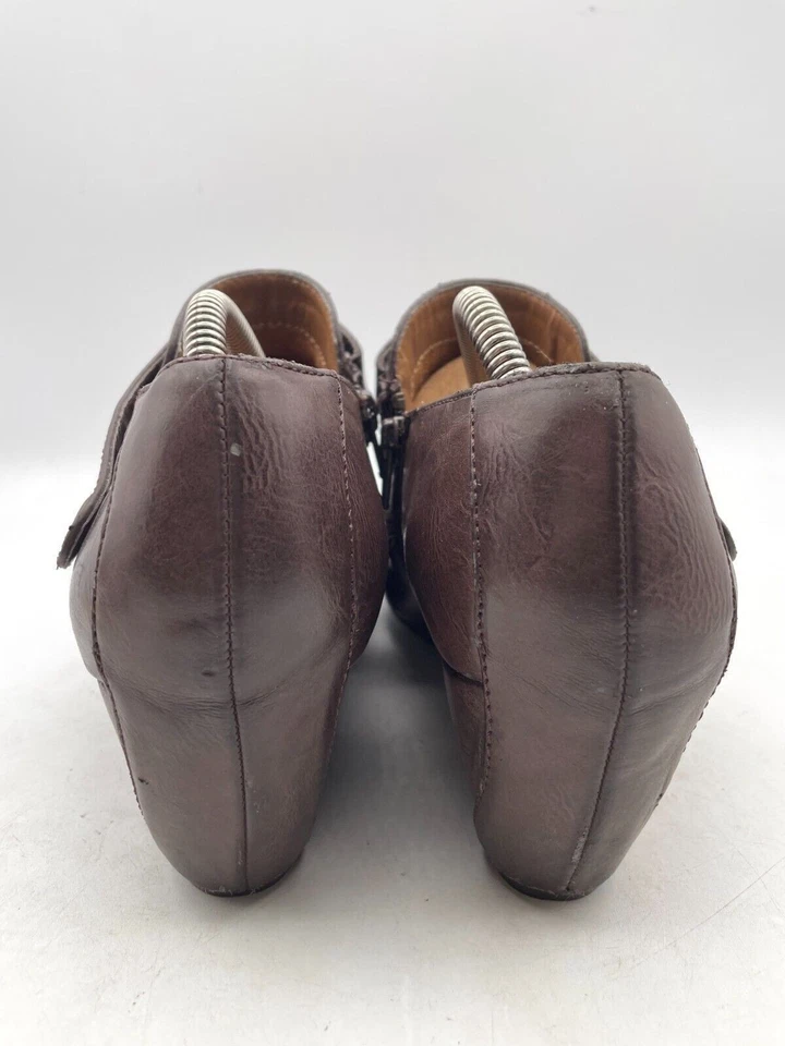 Natural Soul by Naturalizer Elle Boot Women's Sz 9.5 Brown Leather Zip - Image 3 of 4