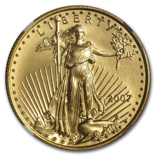 2007 1/2 oz American Gold Eagle MS-69 NGC - Picture 2 of 3