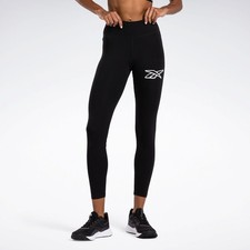 Reebok Vector Graphic Leggings Black - Size S 8 10 NEW