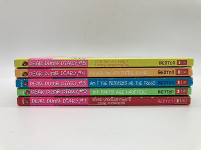 Dear Dumb Diary Paperback Books Lot Of 5 Jim Benton #2, #3, #4, #7, #8