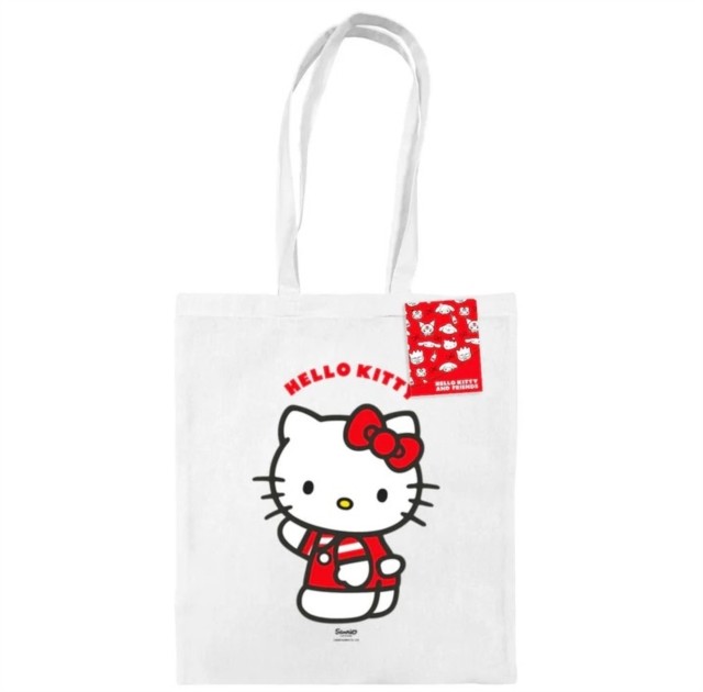 Hello Kitty (Wave) White Tote Bag (Paperback Book)