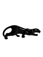 Vintage Black Panther Figurine Glossy Finish Mid Century Modern Style Statue