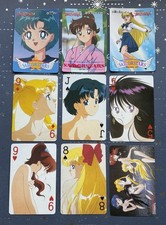 Mixed lot of 9 Sailor Moon Trading Cards- Amada Stars, Inners, Playing Cards R