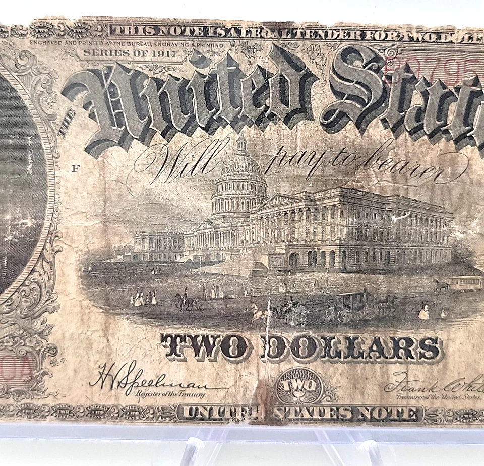 1917 $2 Red Seal Note Lot. H60 - Image 3 of 4
