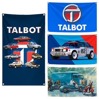 TALBOT Classic Automobile Flag Banner Wall Hanging Motor show Garage Décor 5x3ft