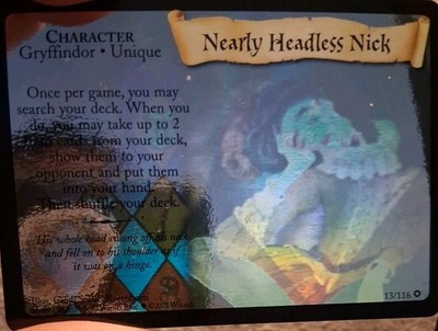 Harry Potter CCG Nearly Headless Nick #13 Card NM Holofoil