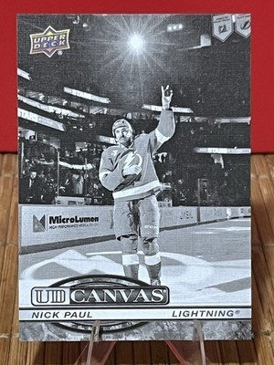 2025-26 Series 2 Hockey - Nick Paul Black and White UD Canvas C-189 Tampa Bay 