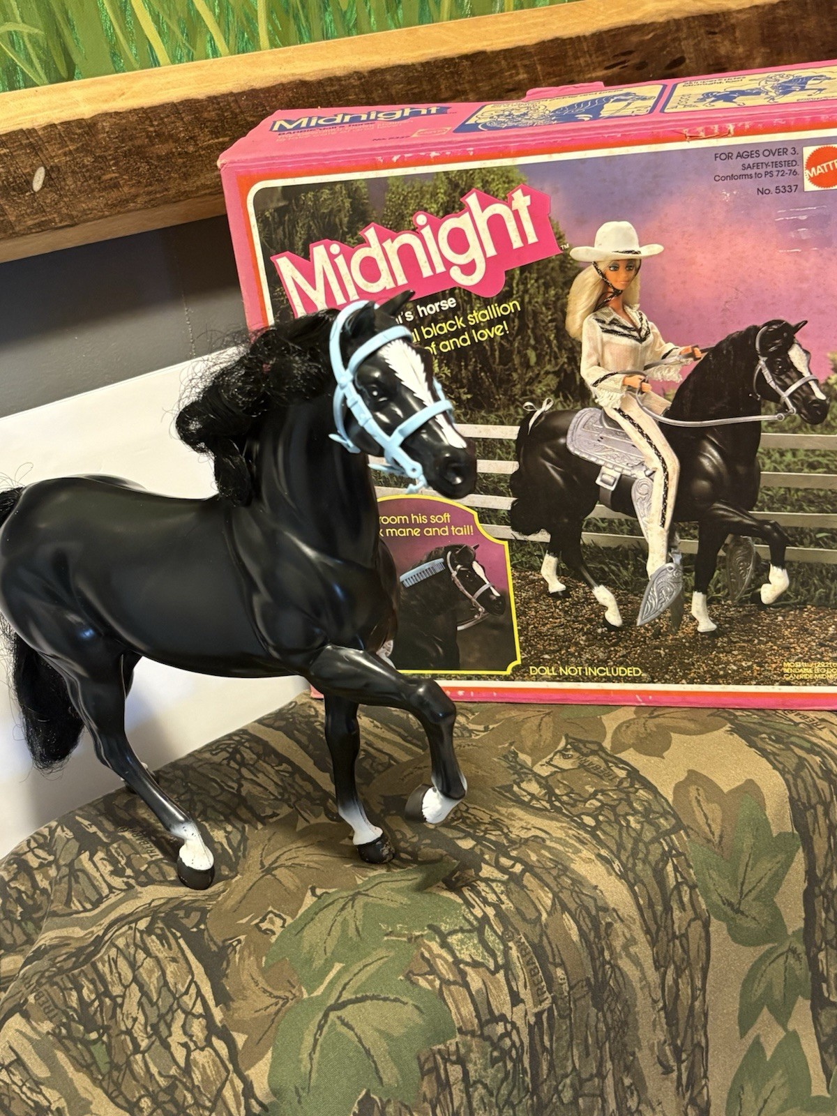 Vintage 1981 Barbie Doll Midnight Black Stallion Horse #5337