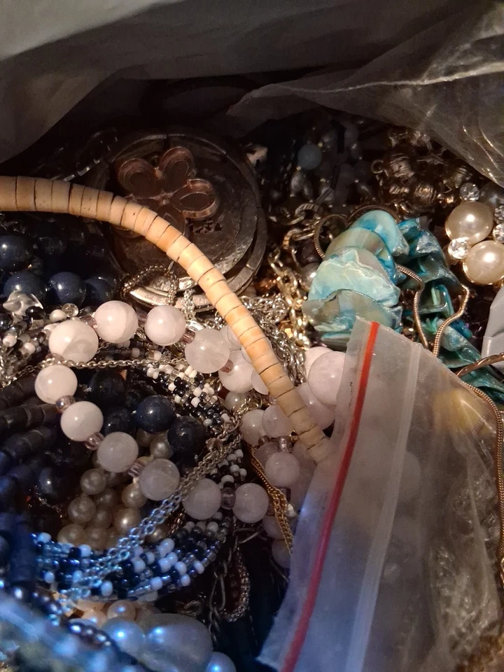  Costume Jewelry Lot – Necklaces, Bracelets, Earrings – Mixed Styles 7.4 lbs - Image 4 of 4