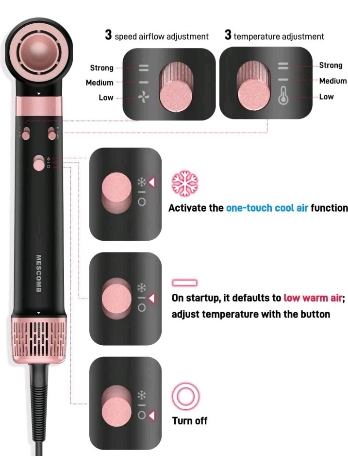 3 in 1 Air Styler with High-Speed Hair Dryer Brush & Air Wrap Curler for...