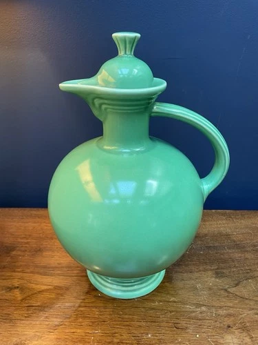 Vintage Fiestaware Green Carafe Pitcher Lid With Cork