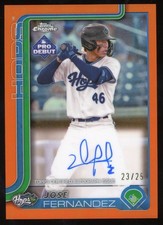 Jose Fernandez 2025 Topps Pro Debut Auto #d /25 Chrome Rookie Diamondbacks