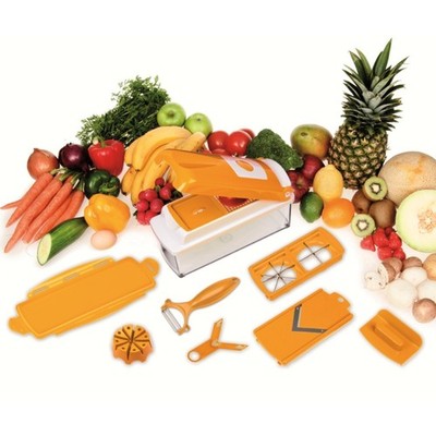 Genius - Nicer Dicer Plus Gemüseschneider Multischneider ''Apricot'' 11-tlg.