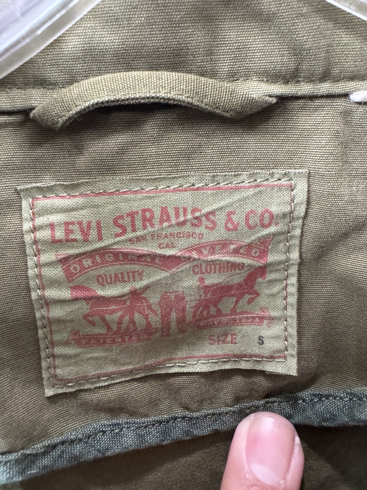 LEVI'S Full Zip Snap Button Size Small Military U… - image 12