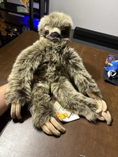Steiff Dangling Sloth Mint Stuffed Plush Realistic