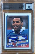 CORNELIUS BENNETT BILLS SIGNED 1988 TOPPS ROOKIE CARD #230 BAS BGS 10 AUTO GRADE. rookie card picture