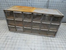 VTG Used Akro-Mils model 10-136 Gray 18 Drawer Plastic Storage Cabinet