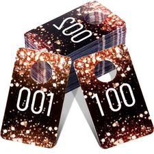 Jetec 100 Live Plastic Number Tags Consecutive Reusable Normal & Mirror Gold