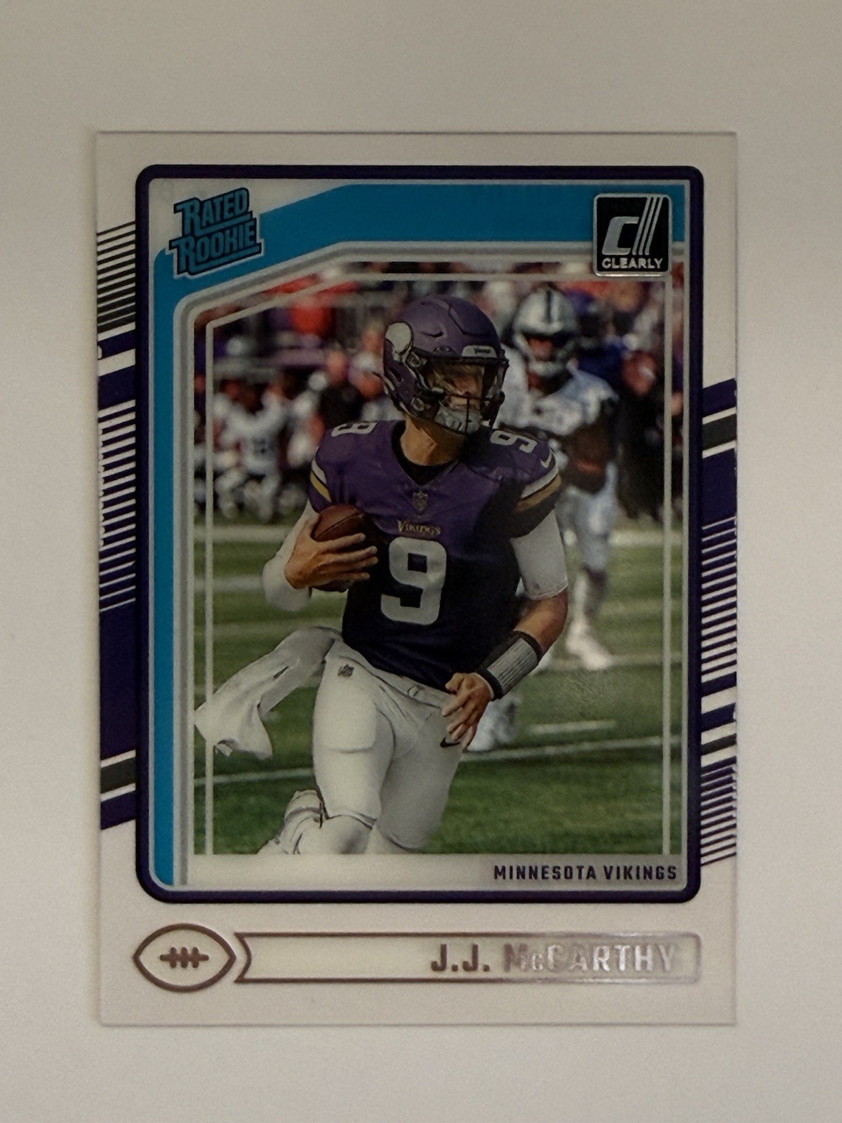 2024 Panini Clearly Donruss - Rated Rookie J.J. McCarthy #61 (RC)