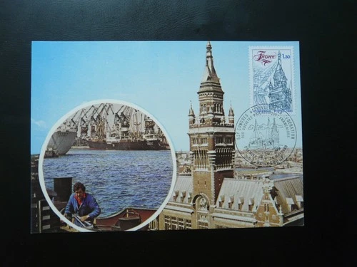 architecture beffry of Dunkerque maximum card France 1980