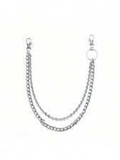 Silver Triple Layer Punk Chain Belt One Size