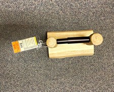 Rustic Wood Wall Mounted Toilet Paper Holder w/ Black Metal Rod, Bathroom