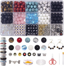 636pc Bracelet Making Kit, 8mm Beads for Bracelets Making - Natural Stone Gemsto