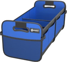 70L Collapsible Car Trunk Organizer with 11 Pockets SUV Storage Blue