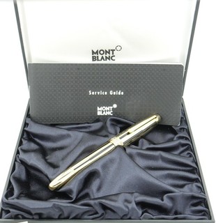 Montblanc 146 Solitaire Gold & Black Fountain Pen In Box 18kt Fine Nib 2001