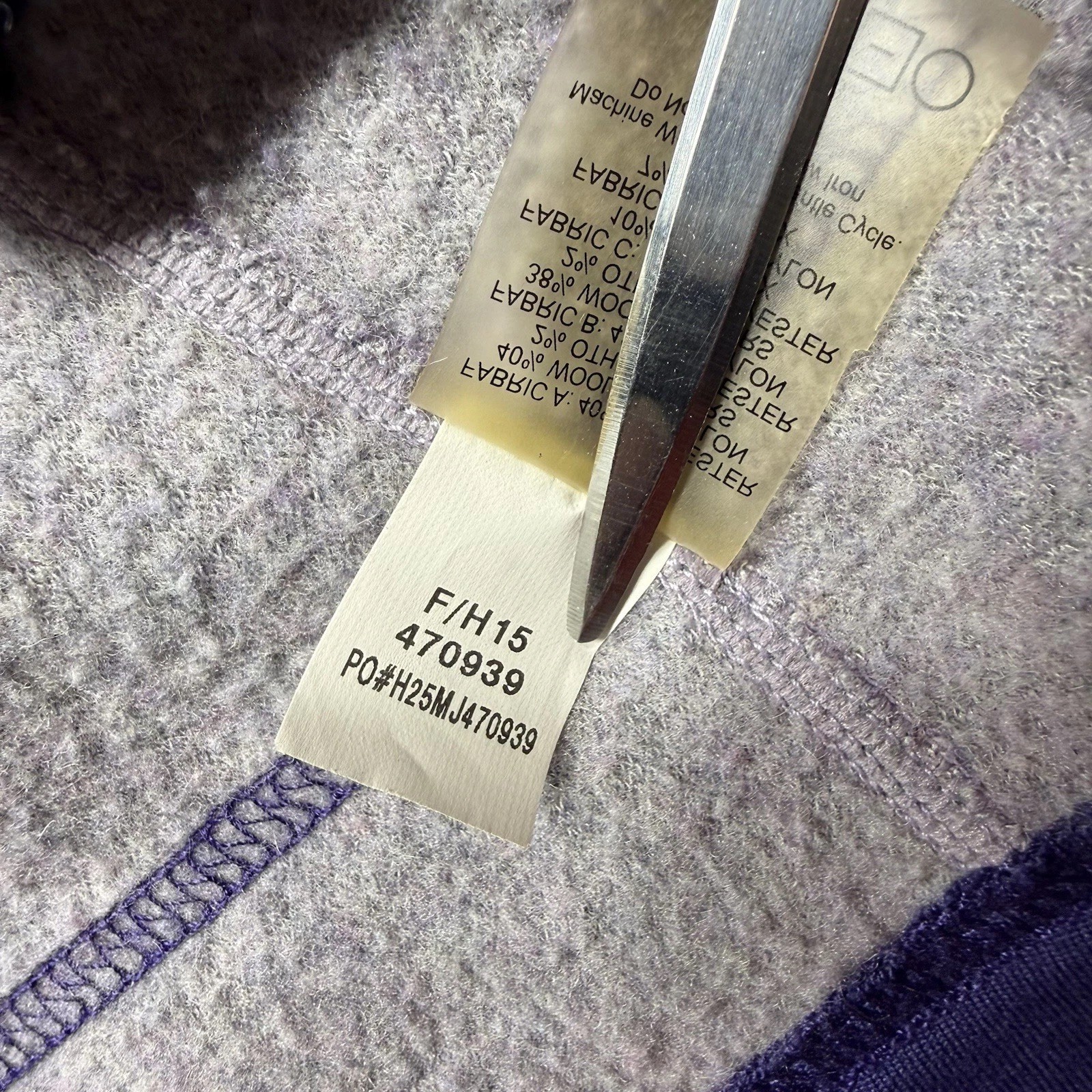 Title Nine Jacket Medium Wool Blend Lavender Full… - image 9