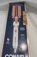 Conair Double Ceramic 3 Barrel Curling Iron, Hair Waver, Create Beachy Waves