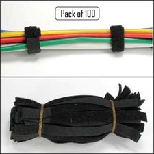 100 x 9" Black Cable Ties Straps Reusable Hook and Loop Wire Strap Tie