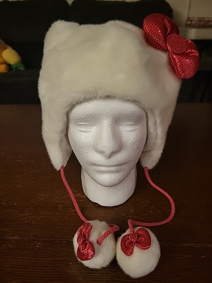 USJ Limited Hello Kitty Boa Hat Fan Cap Headwear White Universal Studios Japan