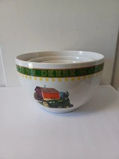 John Deere by Gibson 1935 Model B Tractor Mixing Bowls 9.5" 7.75" 6¹/⁸" Diameter